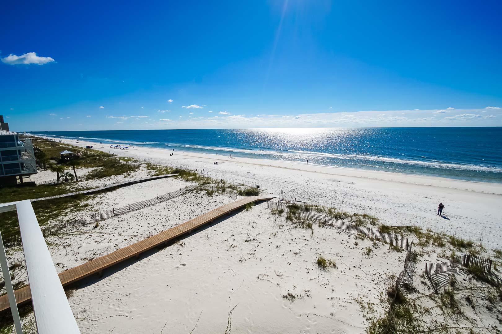 A scenic view at the beach at VRI's Shoreline Towers in Gulf Shores, Alabama.